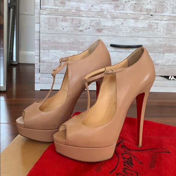 Authentic Christian Louboutin Nude Peep 